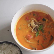 Red Curry Chicken with Steamed Rice